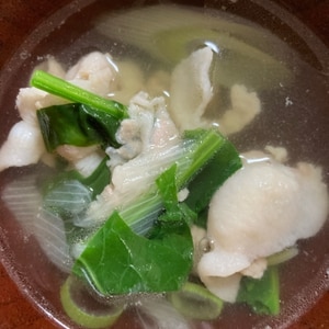 《離乳食完了期》小松菜と豚肉と豆腐の野菜スープ